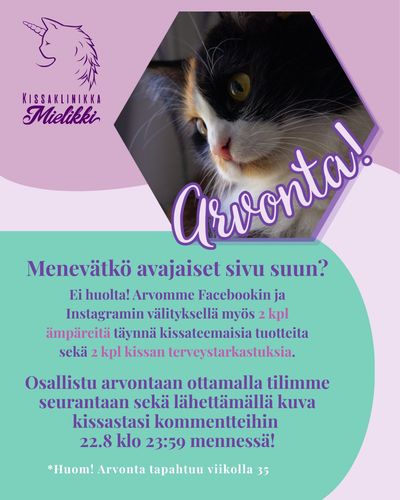 Menevätkö Kissaklinikka Mielikin avajaiset ihan sivu suun?

...